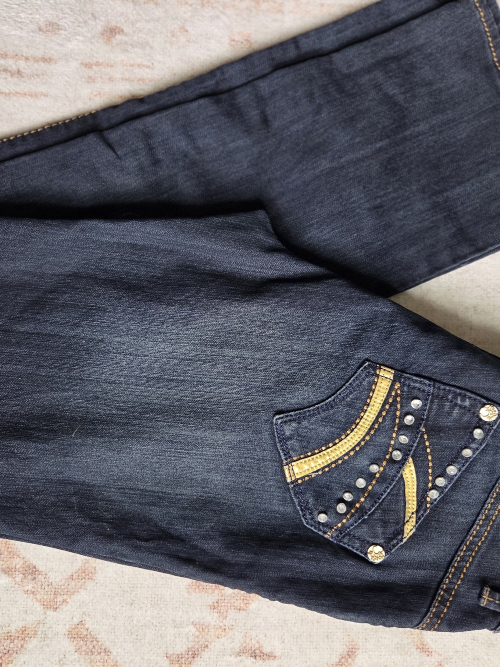 Apple Bottoms Vintage Y2k Dark Indigo Straight Leg Jeans 5/6 - Picture 2 of 14